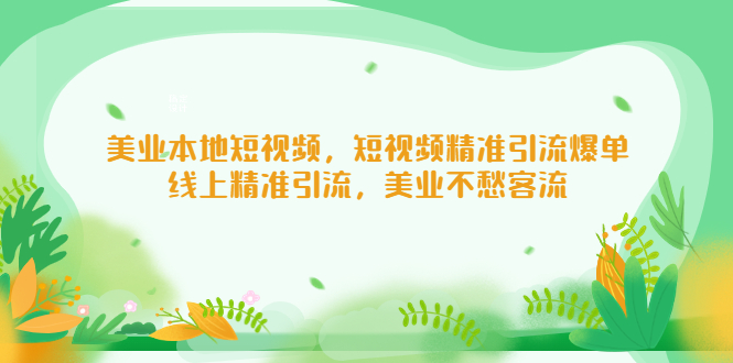 美业本地短视频，短视频精准引流爆单，线上精准引流，美业不愁客流-无双资源网