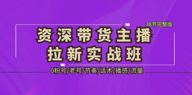 资深·带货主播拉新实战班，0粉号/老号/节奏/话术/播感/流量-38节完整版-无双资源网