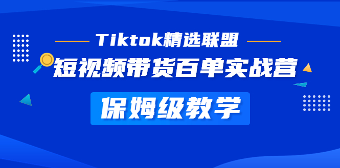 Tiktok精选联盟·短视频带货百单实战营 保姆级教学 快速成为Tiktok带货达人-无双资源网