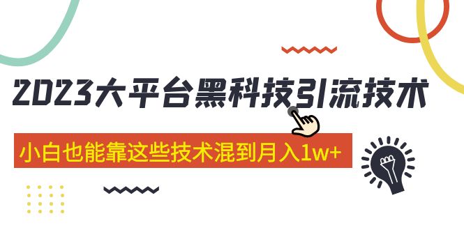 价值4899的2023大平台黑科技引流技术 小白也能靠这些技术混到月入1w+29节课-无双资源网