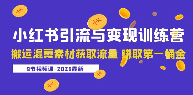 2023小红书引流与变现训练营：搬运混剪素材获取流量 赚取第一桶金（9节课）-无双资源网