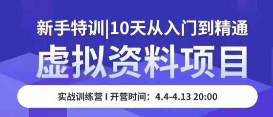 虚拟资料项目新手特训，10天从入门到精通，保姆级实操教学-无双资源网