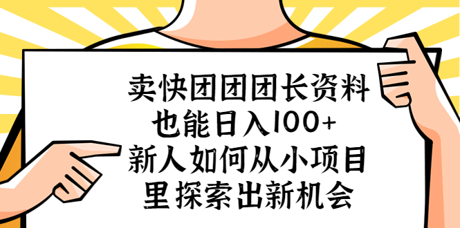 卖快团团团长资料也能日入100+ 新人如何从小项目里探索出新机会-无双资源网