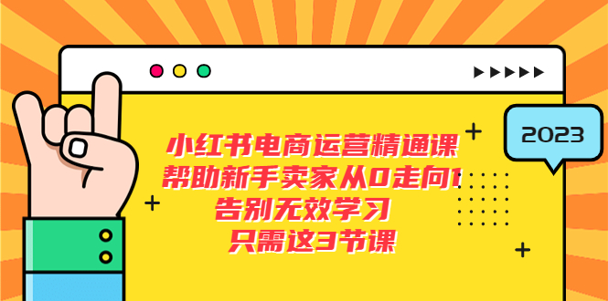 小红书电商·运营精通课，帮助新手卖家从0走向1 告别无效学习（7节视频课）-无双资源网