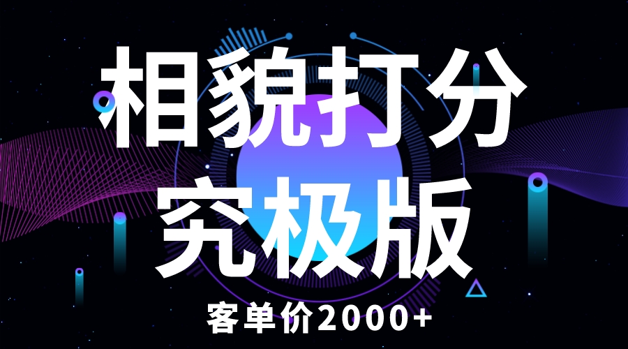 相貌打分究极版，客单价2000+纯新手小白就可操作的项目-无双资源网