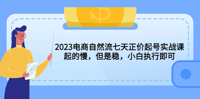 2023电商自然流七天正价起号实战课：起的慢，但是稳，小白执行即可！-无双资源网