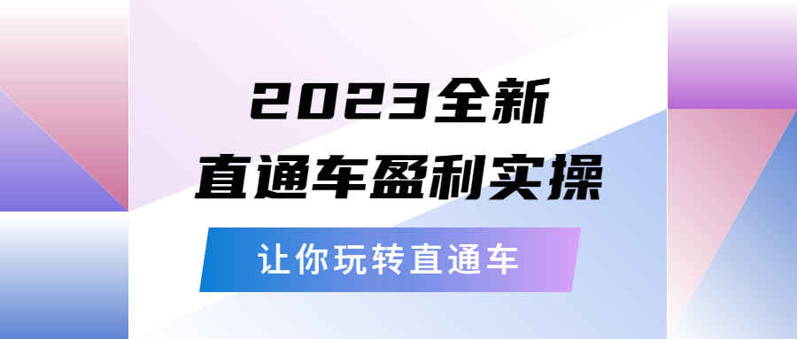 2023全新直通车·盈利实操：从底层，策略到搭建，让你玩转直通车-无双资源网