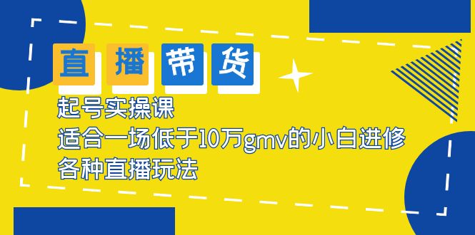 2023直播带货起号实操课，适合一场低于·10万gmv的小白进修 各种直播玩法-无双资源网