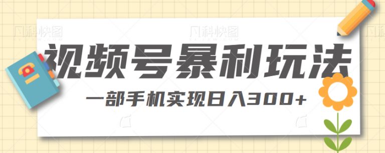 视频号私域带货暴利玩法，简单粗暴，一部手机实现日入300+-无双资源网