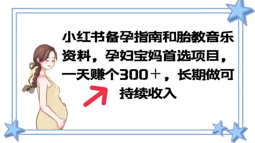 小红书备孕指南和胎教音乐资料 孕妇宝妈首选项目 一天赚个300＋长期可做-无双资源网