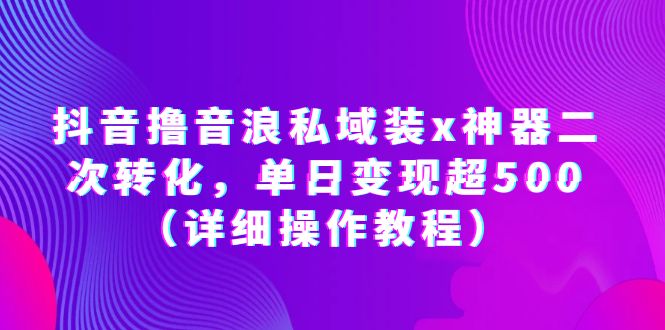 抖音撸音浪私域装x神器二次转化，单日变现超500（详细操作教程）-无双资源网