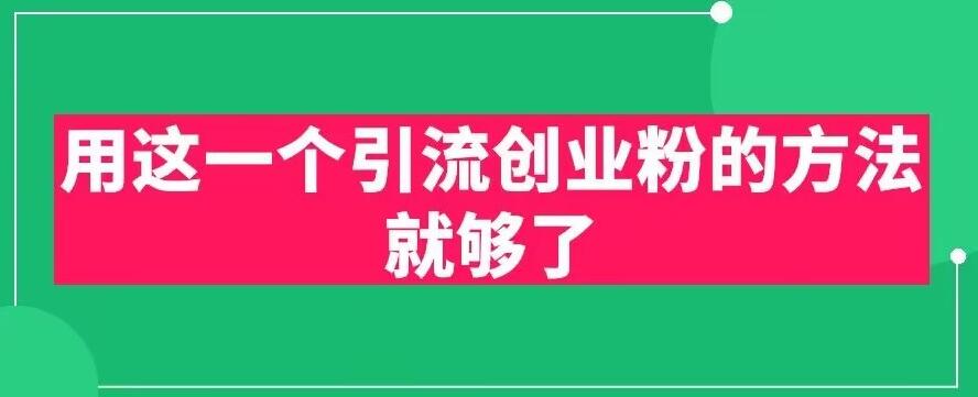 【百度网盘】用这一个引流创业粉的方法就够了，PPT短视频引流创业粉【揭秘】-无双资源网