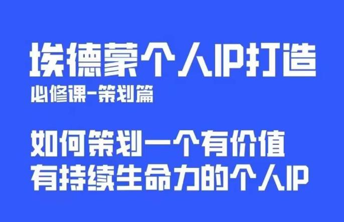 埃德蒙普通人都能起飞的个人IP策划课，如何策划一个优质个人IP-无双资源网