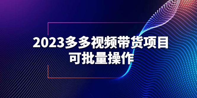 2023多多视频带货项目，可批量操作【保姆级教学】-无双资源网