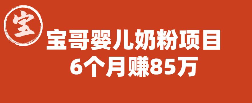 【百度网盘】宝哥婴儿奶粉项目，6个月赚85w【图文非视频】【揭秘】-无双资源网