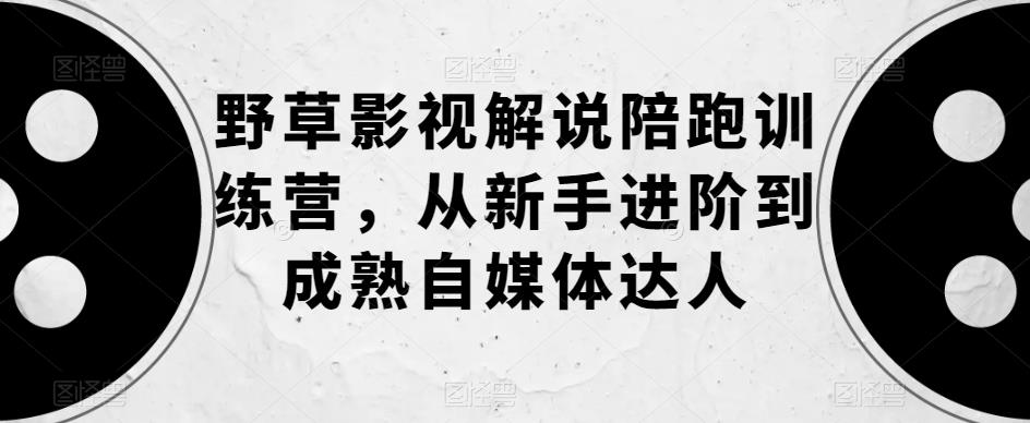 野草影视解说陪跑训练营，从新手进阶到成熟自媒体达人-无双资源网