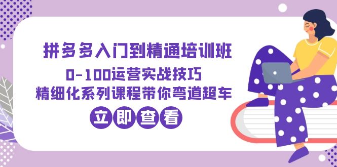 2023拼多多入门到精通培训班：0-100运营实战技巧 精细化系列课带你弯道超车-无双资源网