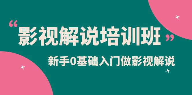 影视解说实战培训班，新手0基础入门做影视解说（10节视频课）-无双资源网