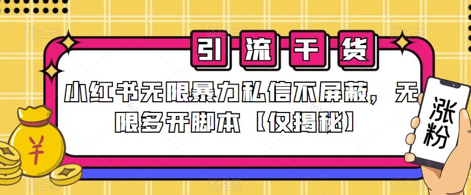 【百度网盘】小红书无限暴力私信不屏蔽，无限多开脚本【仅揭秘】-无双资源网