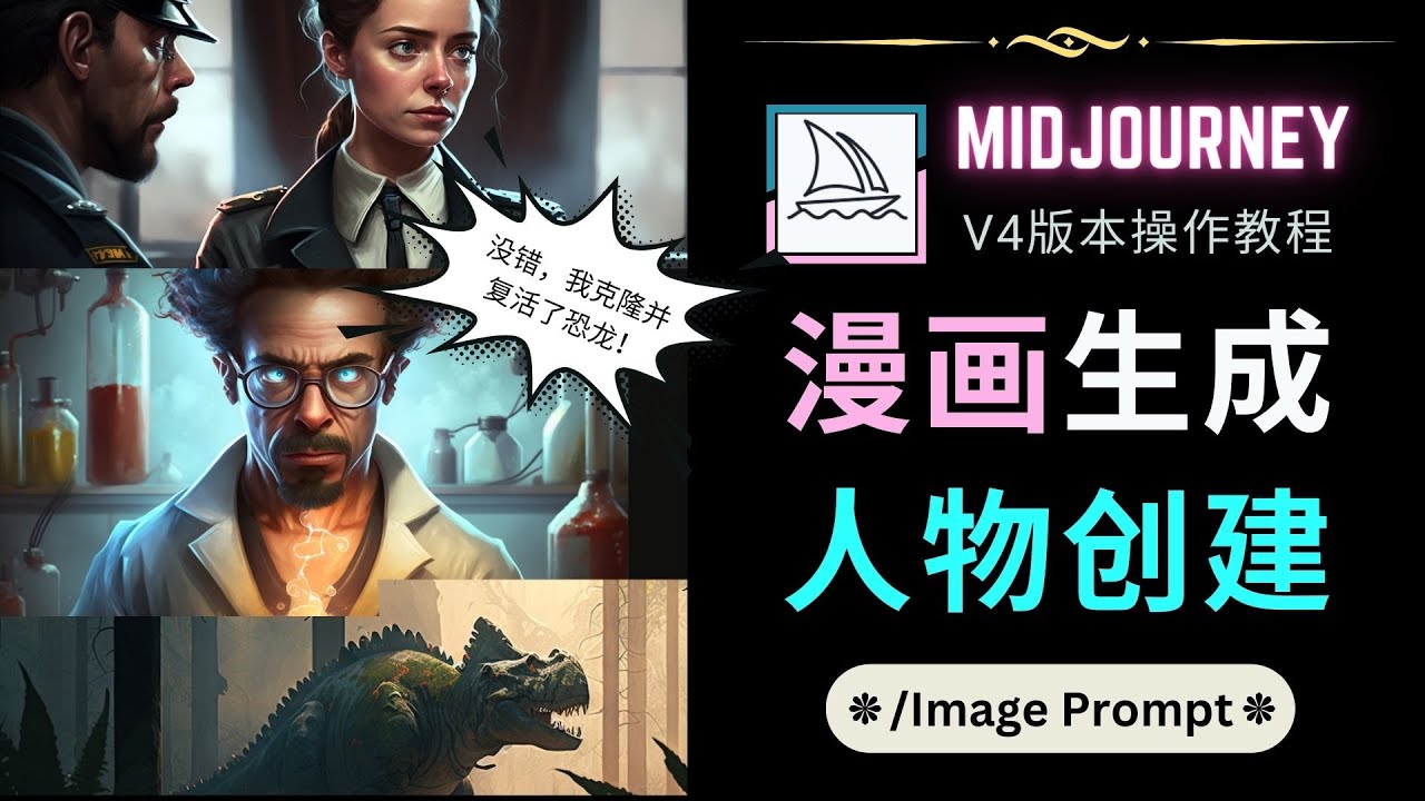 Midjourney V4版本操作教程：2个简单参数，完成漫画生成，人物创建-无双资源网