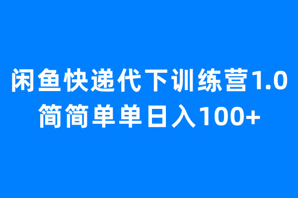 【百度网盘】闲鱼快递代下训练营1.0，简简单单日入100+-无双资源网