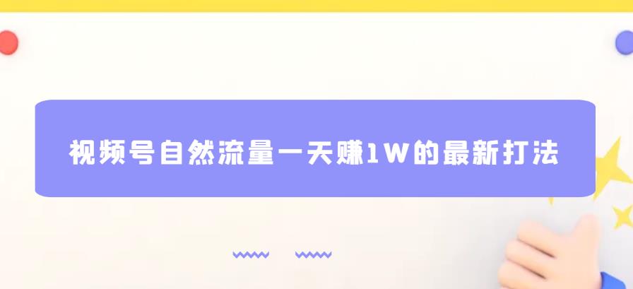 【百度网盘】视频号自然流量一天赚1W的最新打法，基本0投资【揭秘】-无双资源网