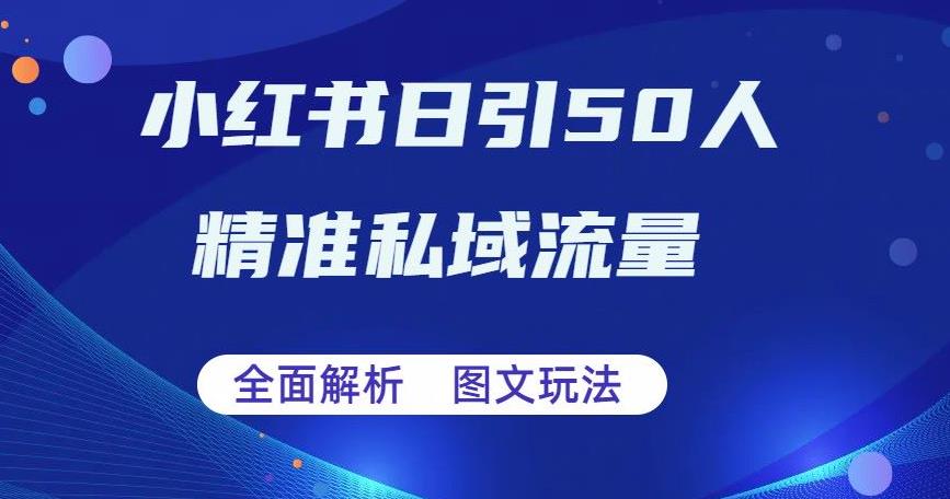 【百度网盘】全面解析小红书图文引流日引50私域流量【揭秘】-无双资源网