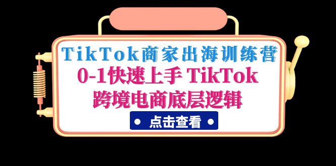 TikTok商家出海训练营：0-1快速上手 TikTok跨境电商底层逻辑-无双资源网