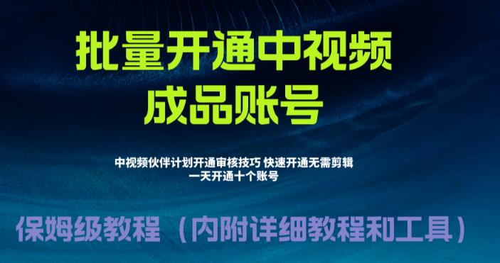 【百度网盘】外面收费1980暴力开通中视频计划教程，附 快速通过中视频伙伴计划的办法-无双资源网