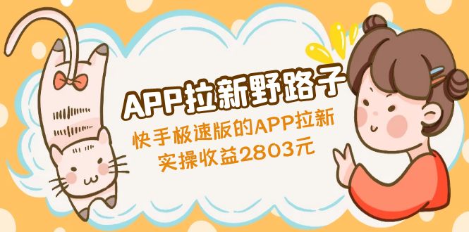 APP拉新野路子：快手极速版的APP拉新赚，实操收益2803元-无双资源网