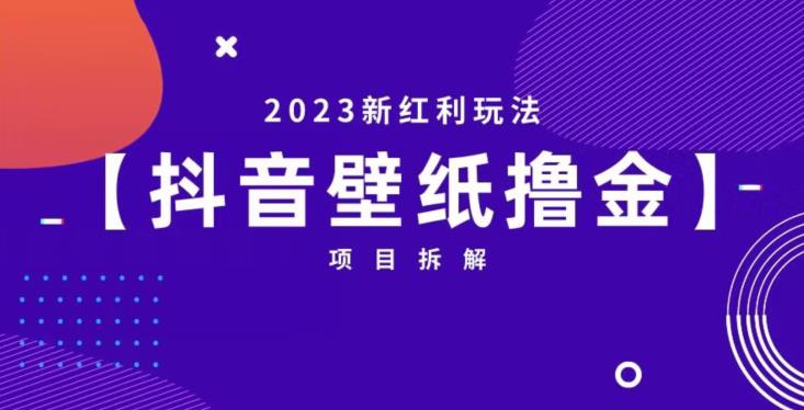 【百度网盘】抖音壁纸小程序创作者撸金项目，2023新红利玩法【项目拆解】-无双资源网