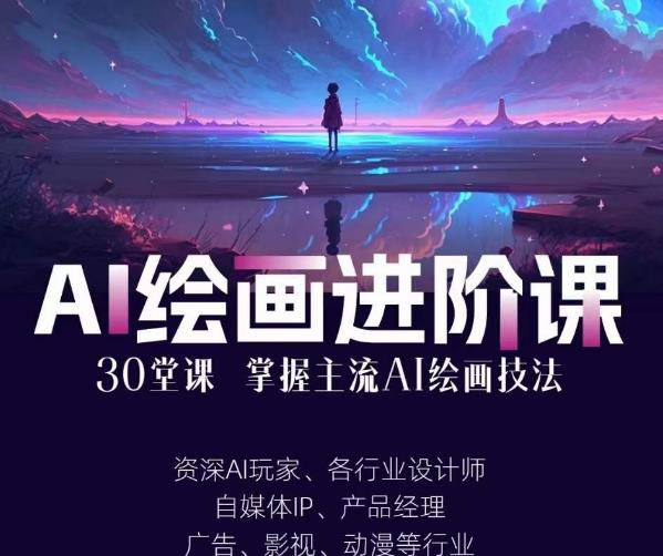 【百度网盘】AI进化社·AI绘画进阶课：手把手详细教学，30堂从入门到高手，掌握主流AI绘画技法-无双资源网