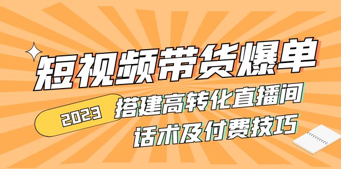 2023短视频带货爆单 搭建高转化直播间 话术及付费技巧-无双资源网