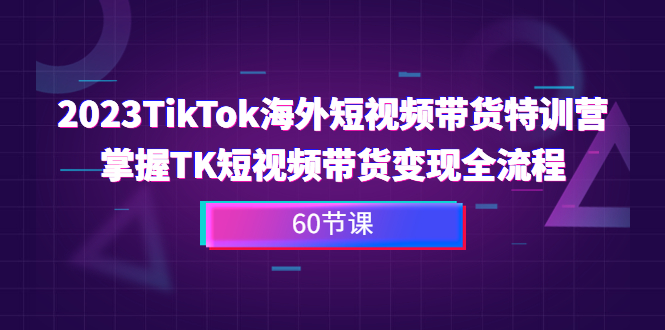 【百度网盘】2023-TikTok海外短视频带货特训营，掌握TK短视频带货变现全流程（60节课）-无双资源网