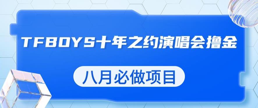 【百度网盘】最新蓝海项目，靠最近非常火的TFBOYS十年之约演唱会流量掘金，八月必做的项目-无双资源网