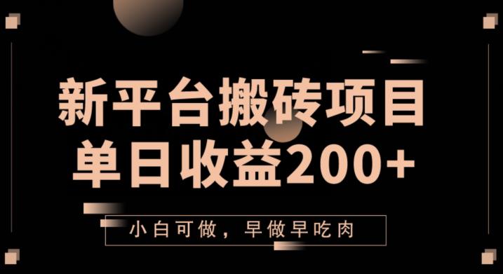 【百度网盘】2023新平台搬砖项目，单日收益200+，小白可做，早做早吃肉-无双资源网