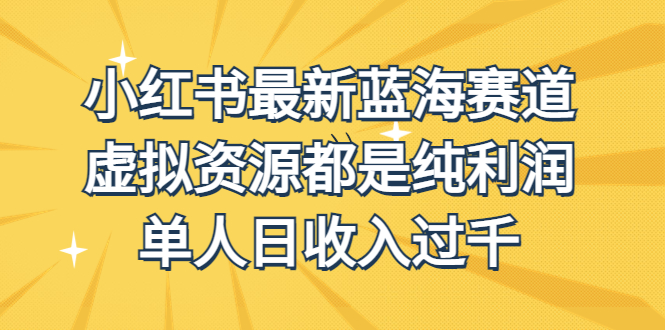 【百度网盘】外面收费1980的小红书最新蓝海赛道，虚拟资源都是纯利润，单人日收入过千-无双资源网