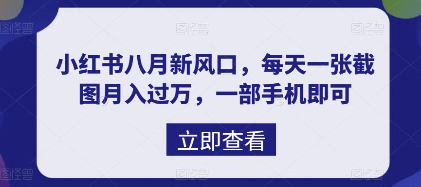 【百度网盘】八月新风口，小红书虚拟项目一天收入1000+，实战揭秘-无双资源网