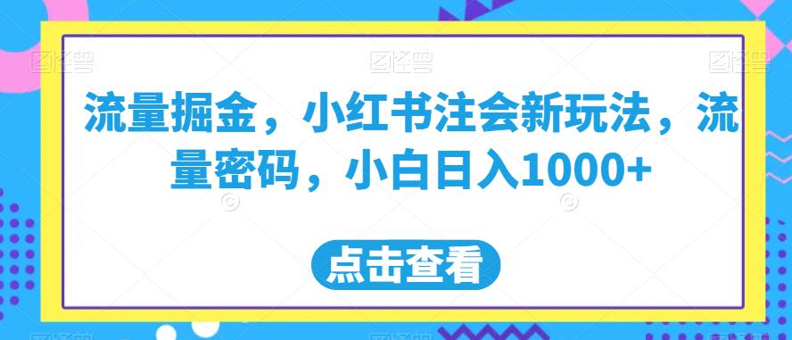 【百度网盘】流量掘金，小红书注会新玩法，流量密码，小白日入1000+-无双资源网