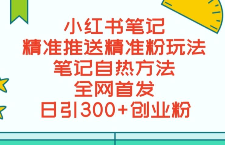 【百度网盘】最新小红书笔记精准推送2000+精准粉，单日导流私欲最少300【脚本+教程】-无双资源网