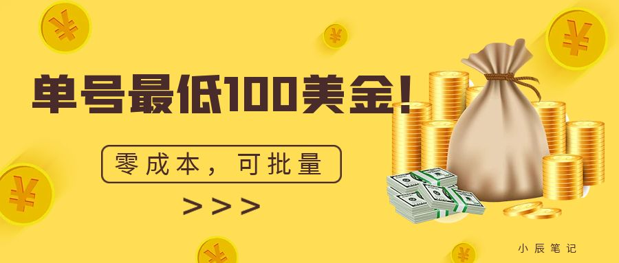 【百度网盘】单号最低100美金，零成本，小白无脑操作。可复制，可扩大。-无双资源网