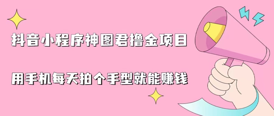 【百度网盘】抖音小程序神图君撸金项目，用手机每天拍个手型挂载一下小程序就能赚钱-无双资源网