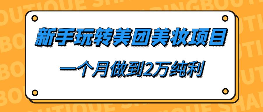 【百度网盘】新手玩转美团美妆项目，一个月做到2万纯利-无双资源网