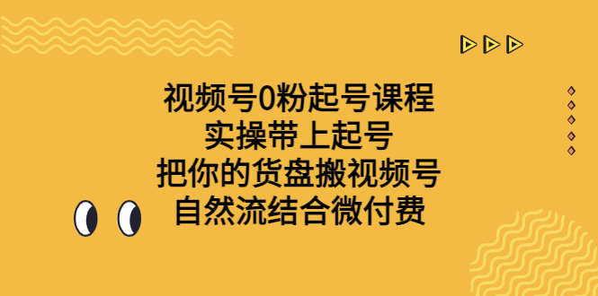 【百度网盘】视频号0粉起号课程 实操带上起号 把你的货盘搬视频号 自然流结合微付费-无双资源网