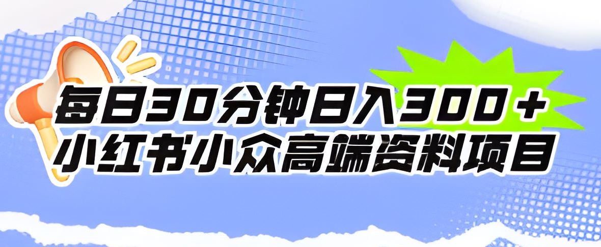 【百度网盘】每日30分钟日入300＋小红书小众高端资料项目-无双资源网