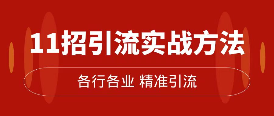 【百度网盘】精准引流术：11招引流实战方法，让你私域流量加到爆（11节课完整版）-无双资源网