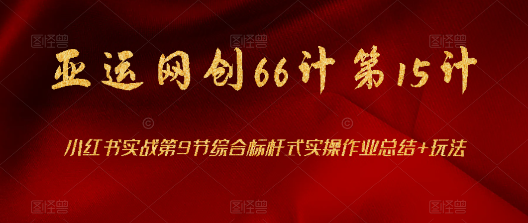 【百度网盘】亚运网创66计第15计：小红书实战第9节综合标杆式实操作业总结+玩法-无双资源网