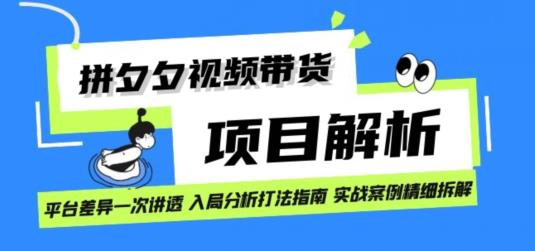 【百度网盘】拼多多视频带货项目实操拆解日入1000+-无双资源网