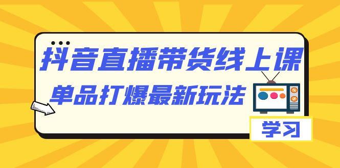 【百度网盘】抖音·直播带货线上课，单品打爆最新玩法（12节课）-无双资源网