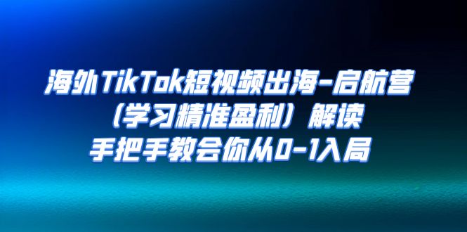 【百度网盘】海外TikTok短视频出海-启航营（学习精准盈利）解读，手把手教会你从0-1入局-无双资源网